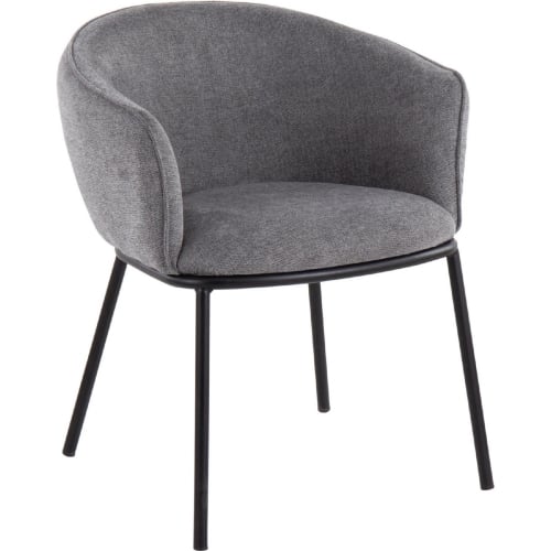 Ashland Dining Chair in Grey Fabric & Black Steel